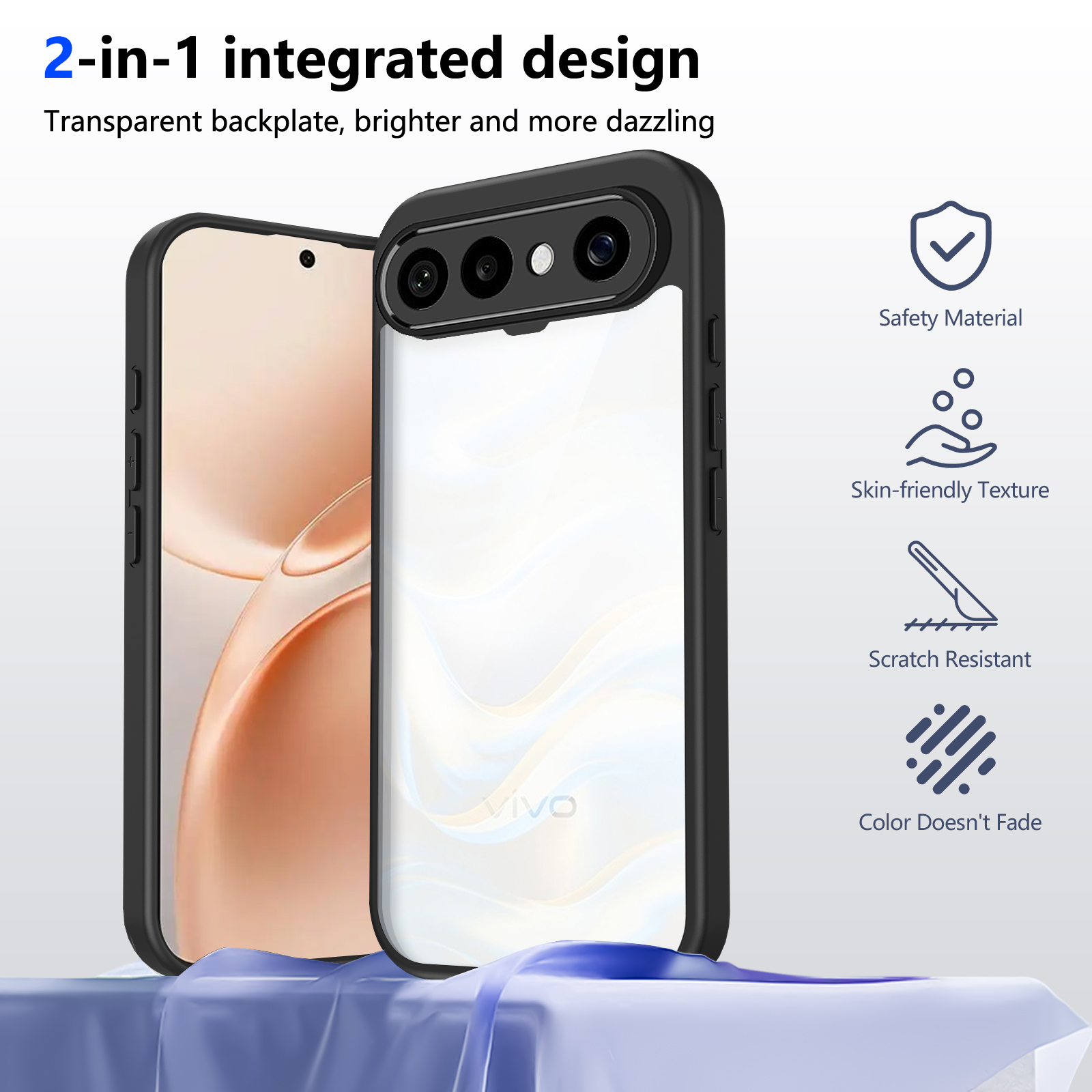 Vivo V40 - غطاء شفاف فاخر لهواتف فيفو X300