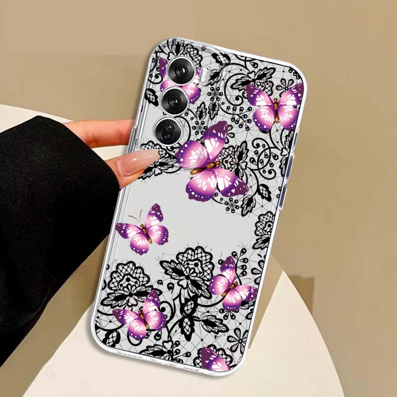 غطاء شفاف بتصميم طباعة الفراشا - مراجعة Oppo A78 وسعره