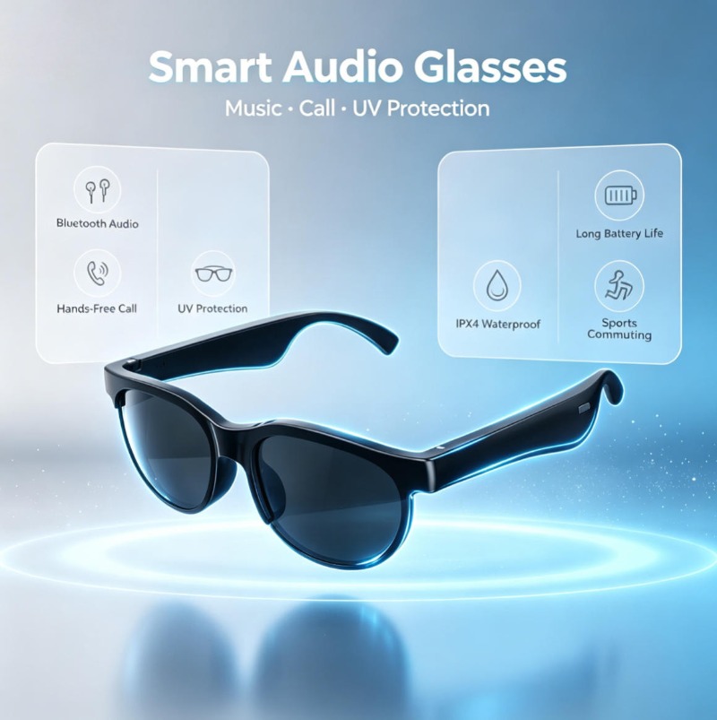 نظارات شمسية ذكية مزودة بتقنية - مراجعة Smart Glasses Lens وسعره