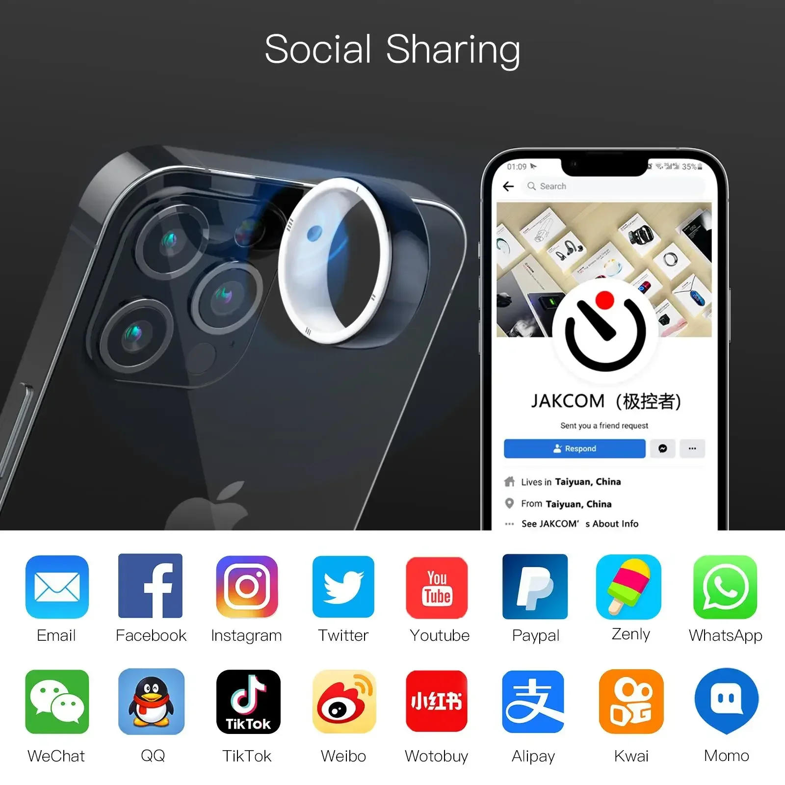 جهاز ذكي يمكن ارتداؤه على شكل  - مراجعة Smart Ring Nfc Pay وسعره